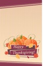 Happy Thanksgiving card with pumpkin, background, poster