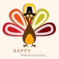 Happy Thanksgiving Card with Happy Thanksgiving Turkey Royalty Free Stock Photo