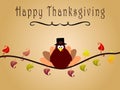 Happy thanksgiving card with turkey