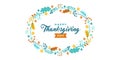 Happy thanksgiving card. Vector banner, greeting card with the text of Happy thanksgiving. Vignette, frame Emblem with autumn Royalty Free Stock Photo