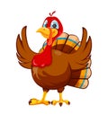 Happy Thanksgiving. Cartoon character turkey bird Royalty Free Stock Photo
