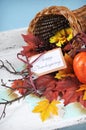 Happy Thanksgiving cornucopia - vertical Royalty Free Stock Photo