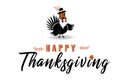 Happy Thanksgiving cute cartoon turkey Royalty Free Stock Photo