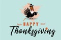 Happy Thanksgiving cute cartoon turkey Royalty Free Stock Photo