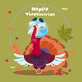 Happy Thanksgiving Day Autumn Traditional Harvest Holiday Greeting Card With Turkey Royalty Free Stock Photo