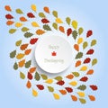 Happy Thanksgiving Day background with autumn colorful tree leaves Royalty Free Stock Photo