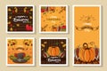 Happy thanksgiving day bundle of cards Royalty Free Stock Photo