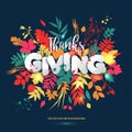 Happy Thanksgiving day in calligraphic hand drawn style and paper style. Fall style for autumn.