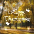 Happy Thanksgiving day card on blur background illustration.