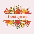 Happy Thanksgiving day card with decorative elements, colorful design Royalty Free Stock Photo