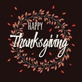 Happy Thanksgiving day card with floral decorative elements, colorful design Royalty Free Stock Photo