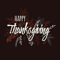 Happy Thanksgiving day card with floral decorative elements, colorful design Royalty Free Stock Photo