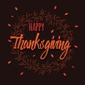 Happy Thanksgiving day card with floral decorative elements, colorful design Royalty Free Stock Photo