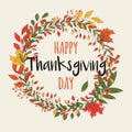 Happy Thanksgiving day card with floral decorative elements, colorful design Royalty Free Stock Photo