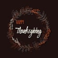 Happy Thanksgiving day card with floral decorative elements, colorful design Royalty Free Stock Photo