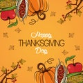 Happy thanksgiving day card with vegetables frame Royalty Free Stock Photo
