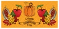 Happy thanksgiving day card with vegetables Royalty Free Stock Photo