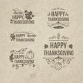 Happy Thanksgiving Day Design Badges Collection