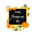 Happy Thanksgiving Day - hand lettering, typography vector design for greeting cards Royalty Free Stock Photo