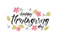 Happy Thanksgiving Day - hand lettering, typography vector design Royalty Free Stock Photo