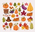 Happy thanksgiving day icon set vector design Royalty Free Stock Photo