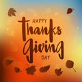 Happy Thanksgiving day for invitation, greeting card, postcard, typography poster.