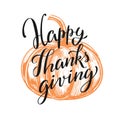 Happy Thanksgiving day. Lettering Concept. Vector hand drawn Calligraphy card Royalty Free Stock Photo