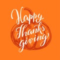 Happy Thanksgiving day. Lettering Concept. Vector hand drawn Calligraphy card Royalty Free Stock Photo