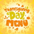 Happy Thanksgiving day menu cover design template Royalty Free Stock Photo