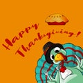 Thanksgiving Day orange background with turkey Royalty Free Stock Photo