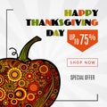 Happy Thanksgiving Day sale banner template Royalty Free Stock Photo