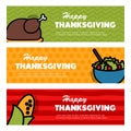 Happy Thanksgiving day. Three banners Royalty Free Stock Photo