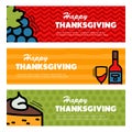 Happy Thanksgiving day. Three banners Royalty Free Stock Photo