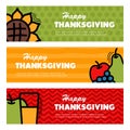 Happy Thanksgiving day. Three banners Royalty Free Stock Photo