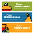 Happy Thanksgiving day. Three banners Royalty Free Stock Photo