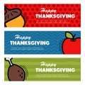 Happy Thanksgiving day. Three banners Royalty Free Stock Photo