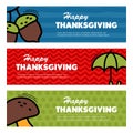 Happy Thanksgiving day. Three banners Royalty Free Stock Photo