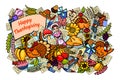 Happy Thanksgiving doodle drawing background