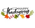 Happy Thanksgiving Fall Theme Banner Headline Royalty Free Stock Photo