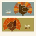 Happy Thanksgiving flat minimalist banner designs