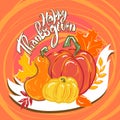 Happy thanksgiving food concept background, hand drawn style Royalty Free Stock Photo