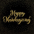 Happy Thanksgiving gold glitter greeting card