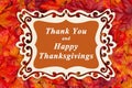 Happy Thanksgiving greeting with fall leaves