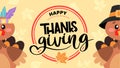 Happy Thanksgiving Greetings. A turkey with hand drawn lettering style. Royalty Free Stock Photo