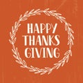 Happy Thanksgiving - hand drawn lettering typography poster