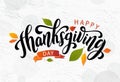 Happy thanksgiving. Hand drawn text Lettering card. Vector illustration.