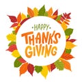 Happy thanksgiving. Hand drawn text Lettering card. Vector illustration. Royalty Free Stock Photo