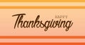 Happy Thanksgiving hand written calligraphic text, vector illustration. Script orange stroke, simple minimalistic Royalty Free Stock Photo