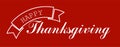 Happy Thanksgiving hand written calligraphic text, vector illustration. Script orange stroke, simple minimalistic Royalty Free Stock Photo