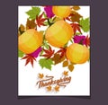 Happy Thanksgiving Holiday. Autumn background vector illustration Royalty Free Stock Photo
